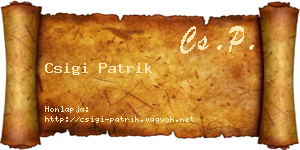 Csigi Patrik névjegykártya