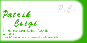 patrik csigi business card